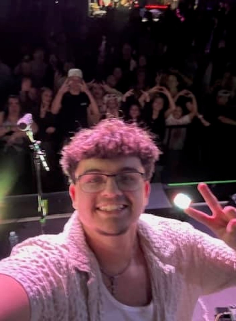 Jaxon Wood greeting fans at a live show